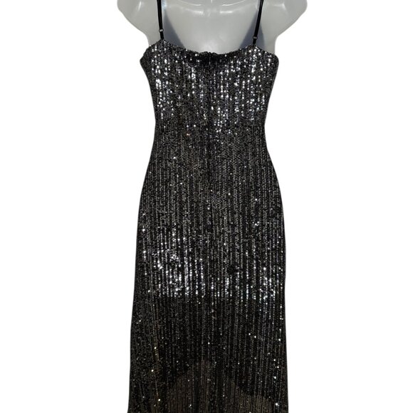 Cupcakes and Cashmere Black Sequin Joelle Midi Dress Size Small - Picture 2 of 7